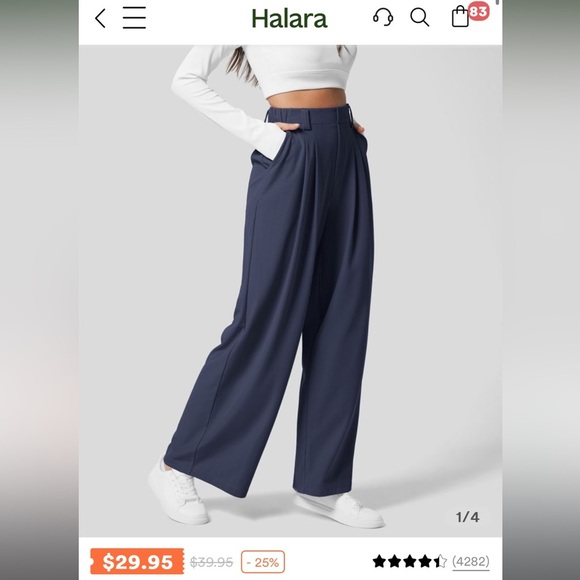 HALARA Navy Wide Leg Pants - Picture 5 of 14